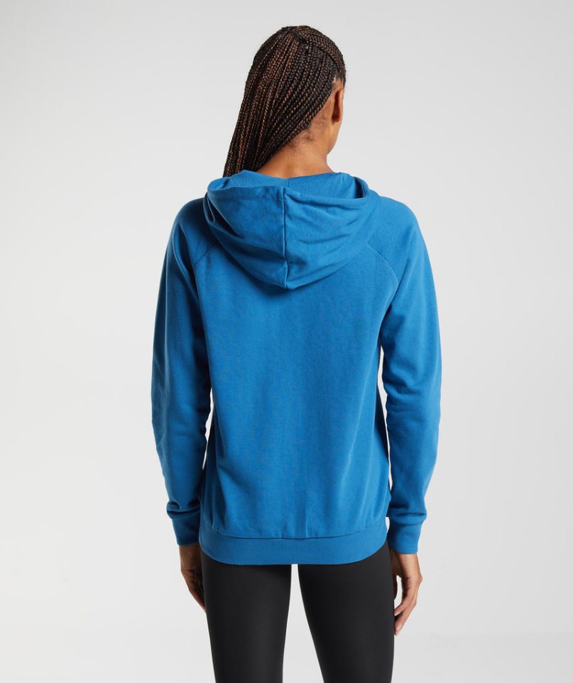 Women's Gymshark Training Zip Hoodie Blue | CA 6N573D